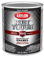 Krylon Rust Tough K09711008 Rust Preventative Paint, Flat, Black, 1 qt, Pack of 2