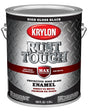 Krylon Rust Tough K09730008 Rust Preventative Paint, Gloss Sheen, Black, 1 gal, 400 sq-ft/gal Coverage Area, Pack of 4