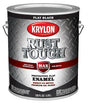 Krylon Rust Tough K09731008 Rust Preventative Paint, Flat Sheen, Black, 1 gal, 400 sq-ft/gal Coverage Area, Pack of 4