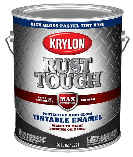 Krylon Rust Tough K09748008 Enamel Paint, Gloss Sheen, Pastel Base, 1 gal, 400 sq-ft/gal Coverage Area, Pack of 4