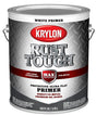 Krylon Rust Tough K09744008 Rust-Preventative Primer, Ultra Flat, White, 1 gal, Pack of 4