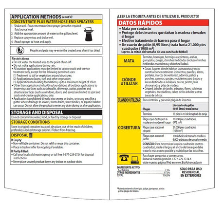 BioAdvanced 700310B Ant and Termite Killer, Liquid, Brush, Spray Application, Outdoor, 32 oz Bottle