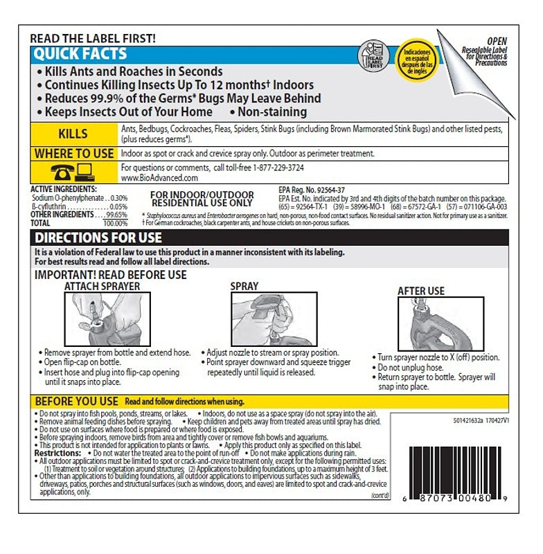 BioAdvanced Complete 700055A Insect Killer, Liquid, Spray Application, 1 gal Bottle
