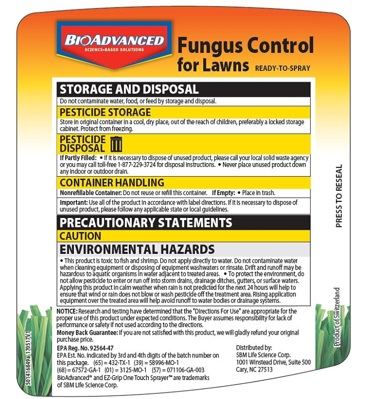BioAdvanced 701270A Fungicide, Liquid, 32 oz Bottle