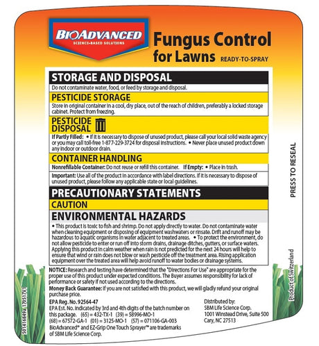 BioAdvanced 701270A Fungicide, Liquid, 32 oz Bottle
