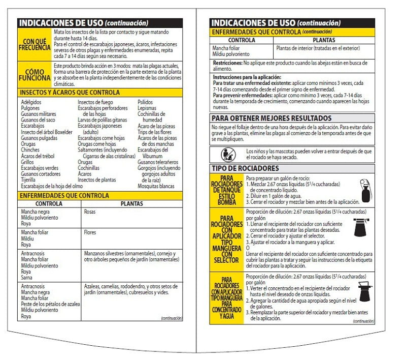 BioAdvanced 3-IN-1 820065B Insect, Disease and Plant Mite Control, Concentrate, Spray Application, 32 oz, Bottle