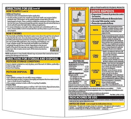 BioAdvanced 701810A Concentrated Tree and Shrub Protect and Feed II, Liquid, Green, 32 oz Bottle