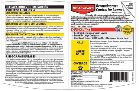 BioAdvanced 704100B Bermuda Grass Control, Liquid, Off-White, 32 oz Bottle