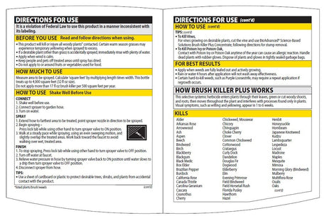 BioAdvanced 704645A Series Brush Killer, Compositions: Triclopyr, Triethylamine Salt, 32 oz Bottle, Liquid, Clear
