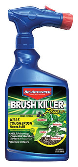 BioAdvanced 704645A Series Brush Killer, Compositions: Triclopyr, Triethylamine Salt, 32 oz Bottle, Liquid, Clear