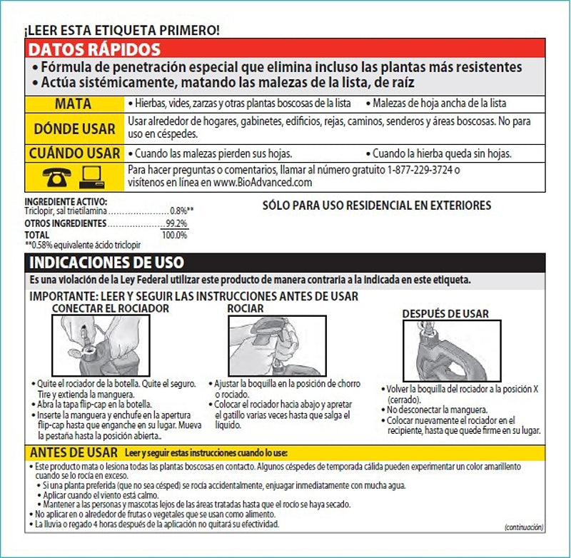 BioAdvanced 704655A Brush Killer, Liquid, Light Yellow, 1 gal Bottle