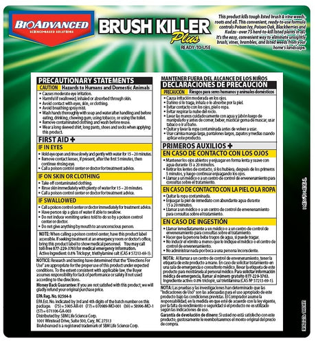 BioAdvanced 704655A Brush Killer, Liquid, Light Yellow, 1 gal Bottle
