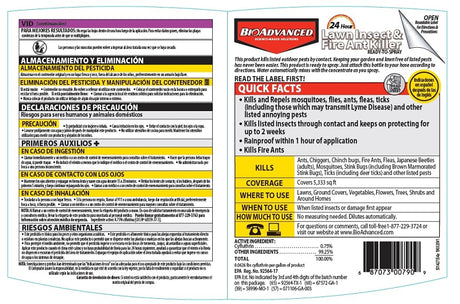 BioAdvanced 700790A RTU Lawn Insect and Fire Ant Killer, Liquid, Spray Application, Outdoor, 32 oz Bottle