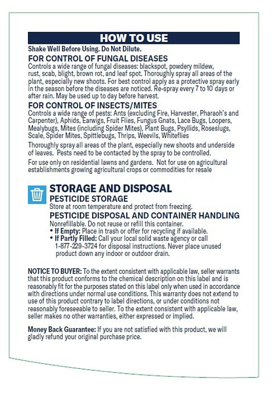 BioAdvanced 800100B RTU Houseplant Insect and Mite Control, Liquid, Spray Application, Indoor, 24 oz