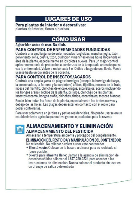 BioAdvanced 800100B RTU Houseplant Insect and Mite Control, Liquid, Spray Application, Indoor, 24 oz