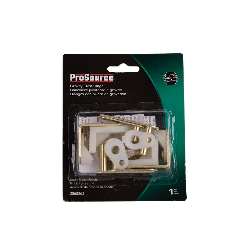 ProSource LR-025-PS Gravity Pivot Hinge, Steel, Satin Brass