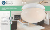 Boston Harbor F14BB02-8005-WH Two Light Round Ceiling Fixture, 120 V, 60 W, 2-Lamp, A19 or CFL Lamp, White Fixture