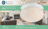 Boston Harbor F14BB02-8005-WH Two Light Round Ceiling Fixture, 120 V, 60 W, 2-Lamp, A19 or CFL Lamp, White Fixture