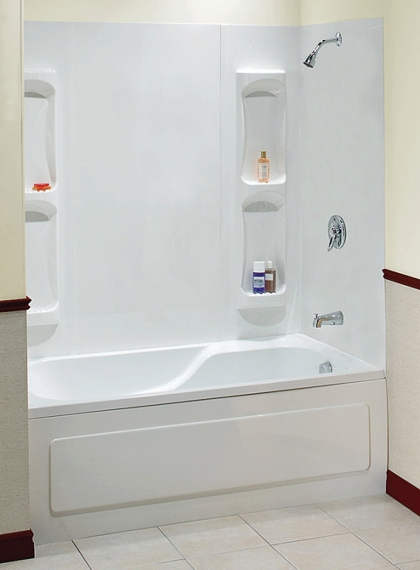 Maax Utah Series 102573-000-129 Bathtub Wall Kit, 31-3/4 in L, 60-1/2 in W, 59 in H, Polystyrene, Glue Up Installation