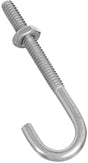 National Hardware N232-876 J-Bolt, 3/16 in Thread, 1-1/2 in L Thread, 2-1/2 in L, 40 lb Working Load, Steel, Zinc, Pack of 10