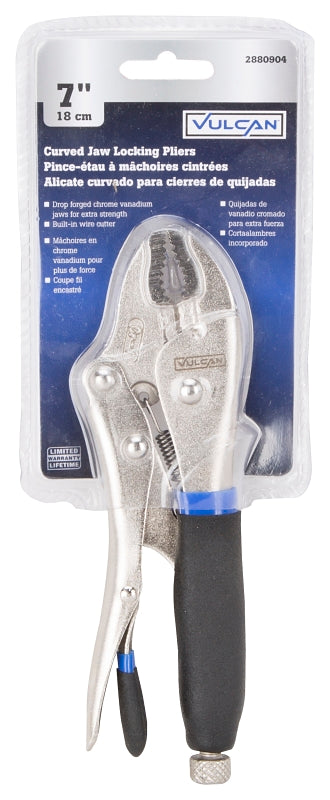 Vulcan JL-NP020 Locking Plier, 7 in OAL, Cushion-Grip Handle