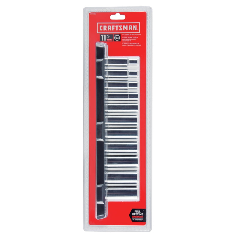 Craftsman 1/2 in. drive SAE 12 Point Deep Socket Set 11 pc