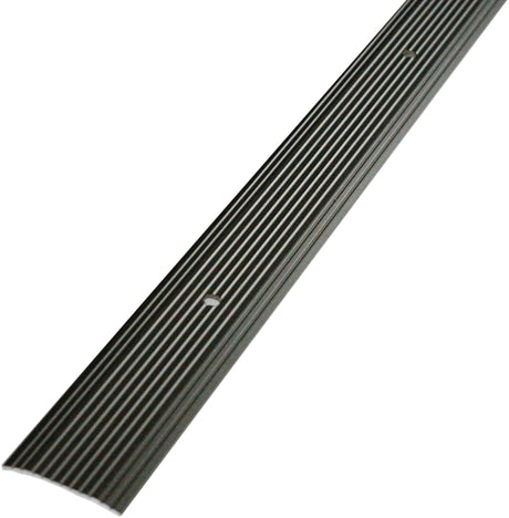 M-D 43874 Seam Binder, 72 in L, 1-1/4 in W, Fluted Surface, Aluminum, Pewter