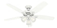 Hunter 53236 Ceiling Fan, 5-Blade, Snow White Blade, 52 in Sweep, 3-Speed, With Lights: Yes