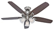 Hunter 53237 Ceiling Fan, 5049 cfm Air, 5-Blade, Brazilian Cherry/Harvest Mahogany Blade, 52 in Sweep