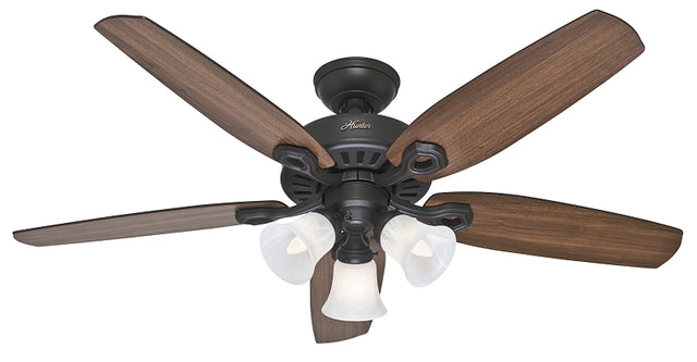 Hunter 53238 Ceiling Fan, 5049 cfm Air, 5-Blade, Brazilian Cherry/Harvest Mahogany Blade, 52 in Sweep, Fiberboard Blade