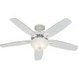 Hunter 53089 Ceiling Fan, 5110 cfm Air, 5-Blade, Beech/White Blade, 52 in Sweep, 3-Speed, With Lights: Yes