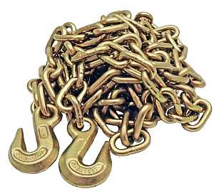 Baron TC7051620 Tow Chain, 5/16 in Trade, 20 ft L, 70 Grade, 4700 lb Working Load, Gold Zinc