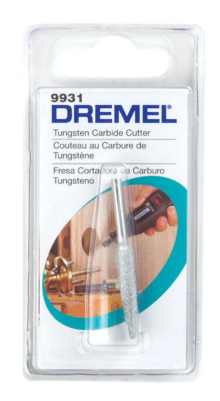 Dremel 9931 Cutter, 1/4 in Dia, 1-1/2 in L, 1/8 in Dia Shank, Tungsten Carbide