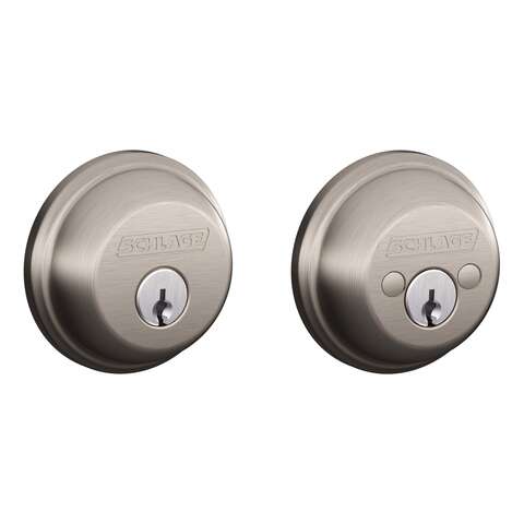 Schlage Satin Nickel Brass Double Cylinder Deadbolt