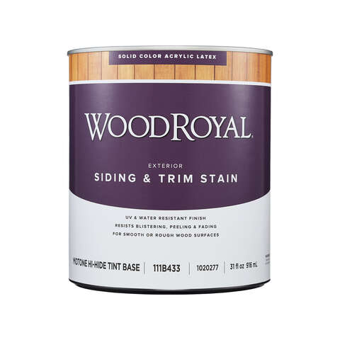 Ace Wood Royal Solid Tintable Flat Midtone Hi Hide Base Acrylic Latex Siding/Trim Stain 1 qt, Pack of 4