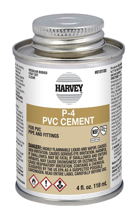Harvey 18100-24 Regular-Bodied Fast Set Cement, 4 oz Can, Liquid, Clear