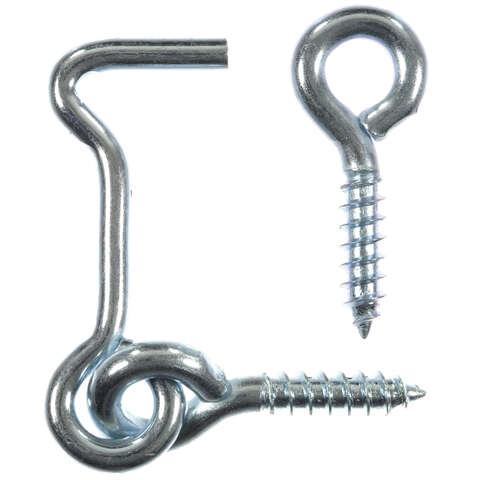 Ace Small Zinc-Plated Silver Steel 1.5 in. L Hook and Eye 2 pk, Pack of 5