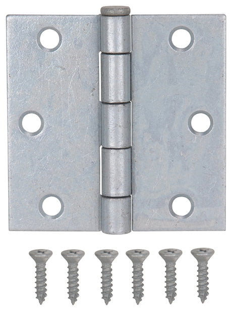 ProSource LR-044-PS Utility Hinge, Steel, Galvanized, Removable Pin, 180 deg Range of Motion, Full Mortise Mounting
