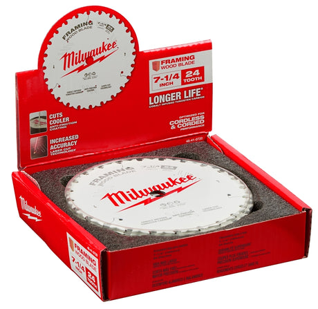 Milwaukee 48-41-0720 Circular Saw Blade, 7-1/4 in Dia, 5/8 in Arbor, Cobalt/Tungsten Carbide Cutting Edge, 10/PK, Pack of 10