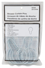 Simple Spaces PMB-007 Shower Curtain Pin, Snap-Fit, Zinc, Sliver, For: Shower Liners and Curtains