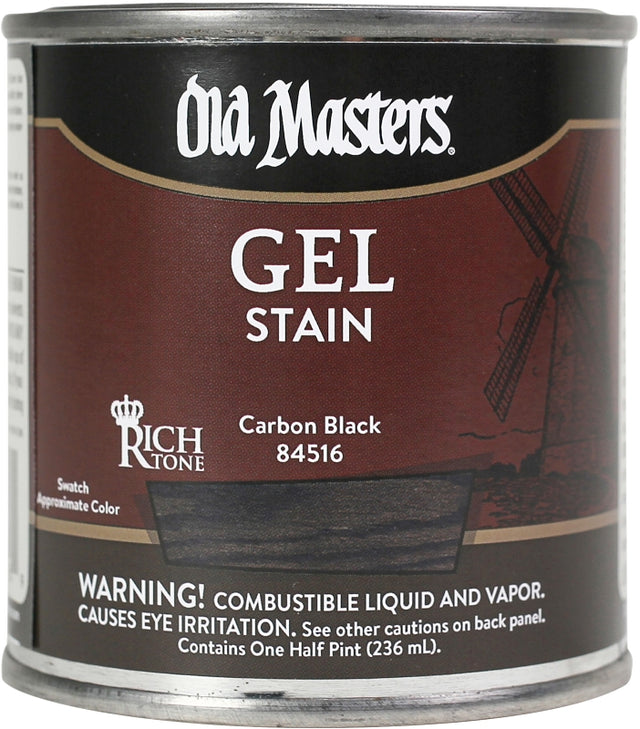 Old Masters 84516 Gel Stain, Carbon Black, Liquid, 0.5 pt