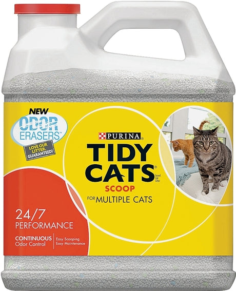 Tidy Cats 7023011614 Cat Litter, 14 lb Capacity, Gray/Tan, Granular Jug