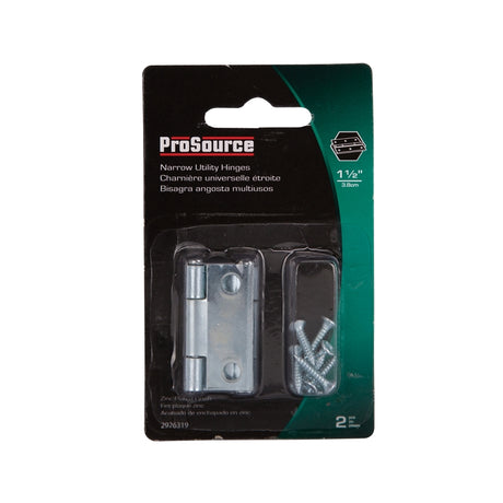 ProSource LR-053-PS Utility Hinge, Steel, Zinc, Removable Pin, 180 deg Range of Motion, Full Mortise Mounting
