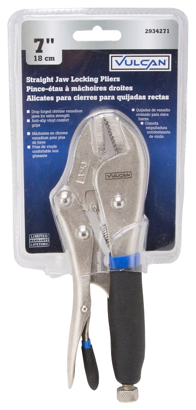 Vulcan JL-NP021 Locking Plier, 7 in OAL, Molded Grip Handle