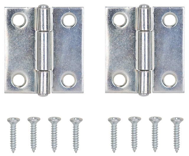 ProSource LR-048-PS Cabinet Hinge, Steel, Zinc, Fixed Pin, 180 deg Range of Motion, Full Mortise Mounting, 7 (Pair) lb
