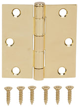 ProSource LR-705-PS Square Corner Door Hinge, Steel, Polished Brass, Loose Pin, 180 deg Range of Motion