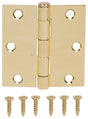 ProSource LR-705-PS Square Corner Door Hinge, Steel, Polished Brass, Loose Pin, 180 deg Range of Motion