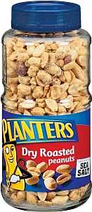 Planters 422470 Peanut, Dry Roasted, 16 oz, Jar, Pack of 12