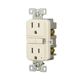 Eaton TRGF15LA Self-Test GFCI Receptacle, 125 V, 15 A, NEMA: NEMA 5-15R, Back, Side Wiring, Light Almond