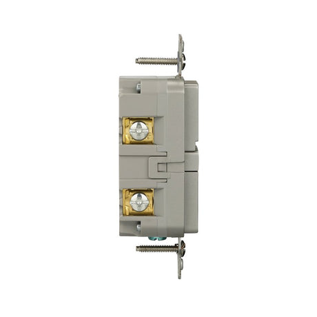Eaton TRGF15SG-BX-L Self-Test GFCI Receptacle, 125 V, 15 A, NEMA: NEMA 5-15R, Back, Side Wiring, Silver Granite